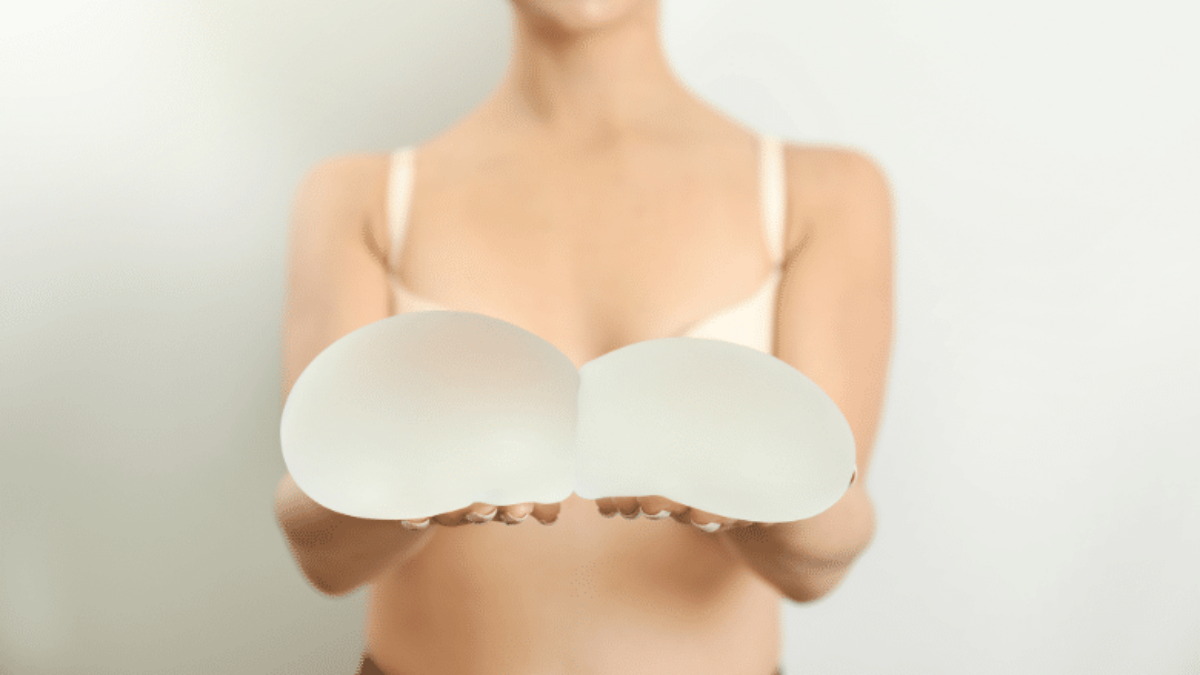 Enlarged correct breast surgery silicone implantation small size